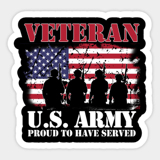 U.S Army Veteran Proud To Have Served American Flag Gift Veterans Day Sticker